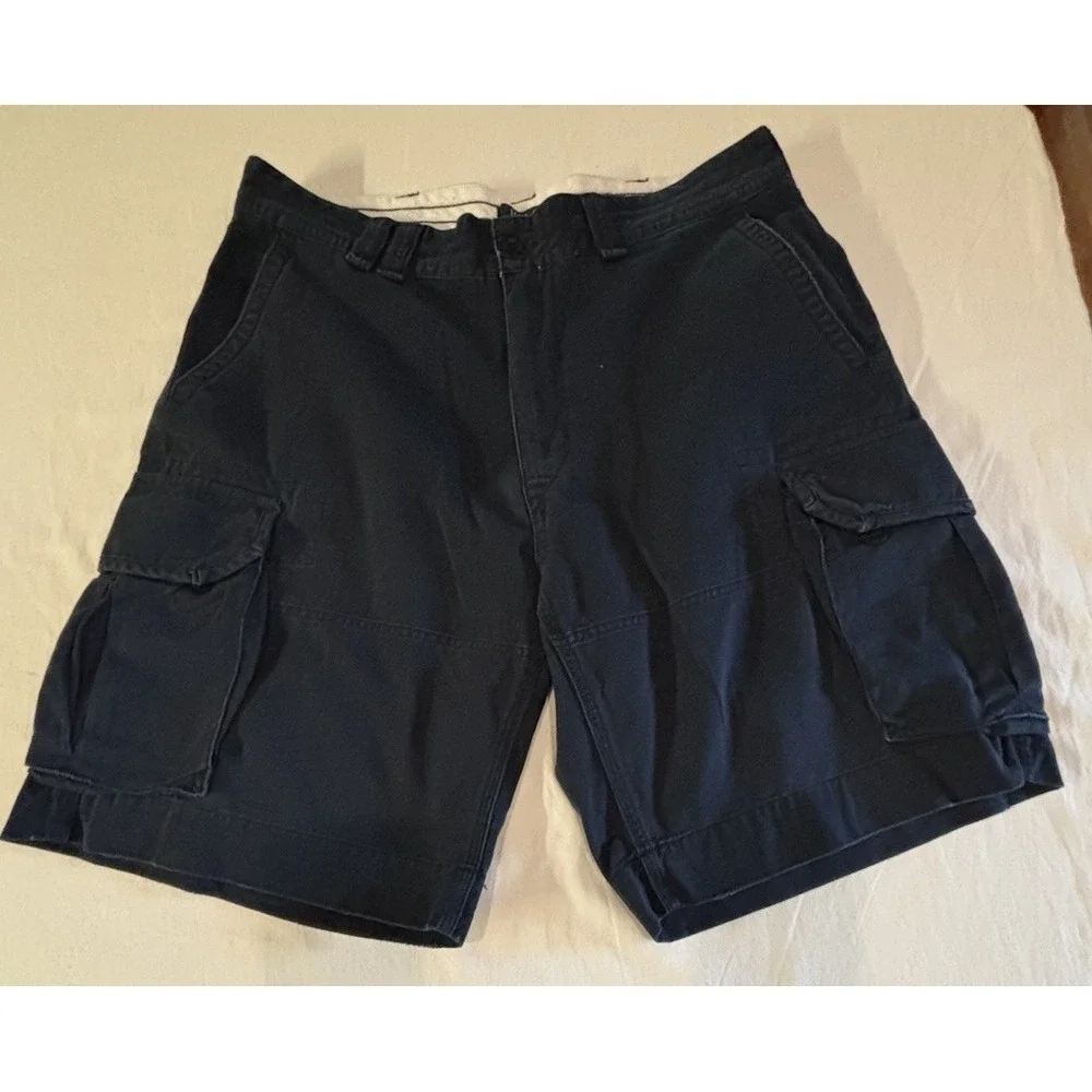 Vintage Polo Ralph Lauren Men's Cargo Shorts Size 36 100% Cotton Navy Military